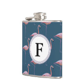 幾何学的なフラミンゴのプリントのカスタマイズ可能なイニシャル フラスク (左)