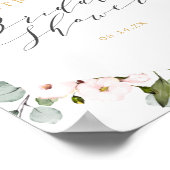 幾何学的なフレームのブッシュ フラワー ブライダル シャワー ウェルカム サイン (角)