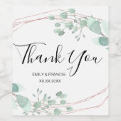 幾何学的なフレームの感謝してい緑あなたがワインラベル ワインラベル (シングルラベル)