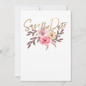 幾何学的なフレームの花の結婚式招待状テンプレート 招待状 (裏面)