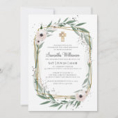 幾何学的なフローラクロスのモダン確認 招待状 (正面)