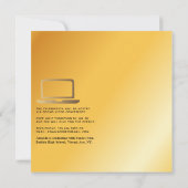 幾何学的なブラックとゴールドのバーチャル卒業パーティー 招待状 (裏面)