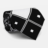 幾何学的なブラック＆ホワイトのメンズネクタイ ネクタイ (ロール)