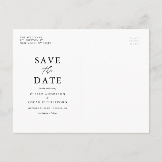 幾何学的なブルゴーニュ秋の花の日付を保存 案内ポストカード (裏面)