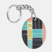 幾何学的なブロック キーホルダー (正面左)