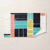 幾何学的なブロック バスタオルセット (ハンドタオル)