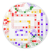 幾何学的なブロック 赤 黄 青 緑 セラミックノブ (正面)