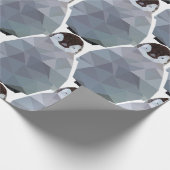 幾何学的なペンギンの集まりのプリント ラッピングペーパー (角)