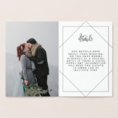 幾何学的なホイルの結婚式招待状 箔カード (内部)