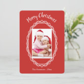 幾何学的なホリデースパークル写真クリスマスカード 招待状 (スタンド正面)