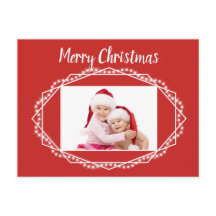 幾何学的なホリデースパークル写真ポストカード