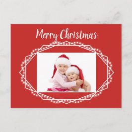 幾何学的なホリデースパークル写真ポストカード シーズンポストカード