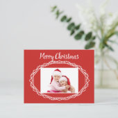 幾何学的なホリデースパークル写真ポストカード シーズンポストカード (スタンド正面)