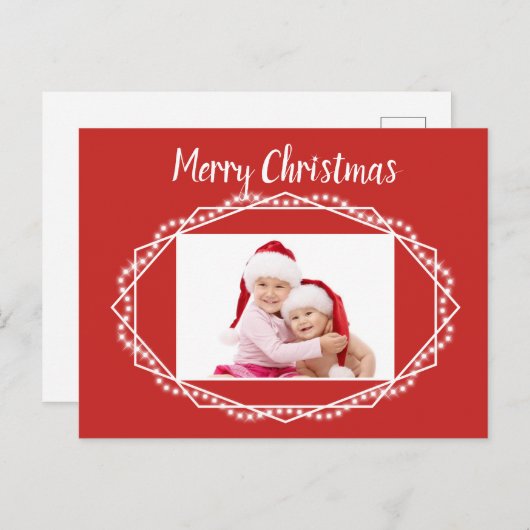 幾何学的なホリデースパークル写真ポストカード シーズンポストカード (正面/裏面)