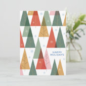 幾何学的なホリデーフォレスト シーズンカード (スタンド正面)