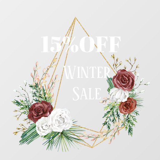 幾何学的なボーホーバーリーガーデンリース 冬のセール ウィンドウサイン (シート)