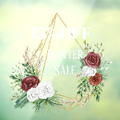 幾何学的なボーホー ワード バーガンディ フラワーリース 冬のセール ウィンドウサイン (シート3)