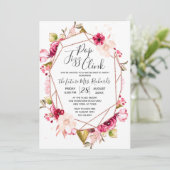 幾何学的なポップ フィズ クリンク ブライズメイド パーティーの招待状 招待状 (スタンド正面)