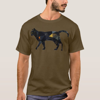 幾何学的なポリゴンの三角形のパターン猫ギフト フ Tシャツ