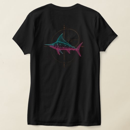 幾何学的なマカジキ Tシャツ (レイダウン裏面)