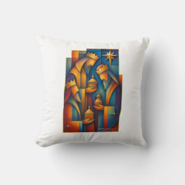 幾何学的なマギ - 三人の賢者のクリスマス星の芸術 クッション