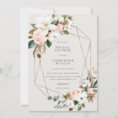 幾何学的なマグノリア ブライダルシャワー招待状 招待状 (正面)