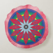 幾何学的なマツの花 ラウンドクッション (裏面)
