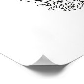 幾何学的なマリゴールドの花 ポスター (角)