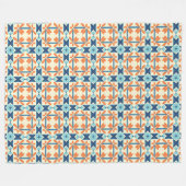 幾何学的なミラージュ フリースブランケット (正面(横))