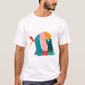 幾何学的なメカニカルフィッシュTシャツ Tシャツ (正面)