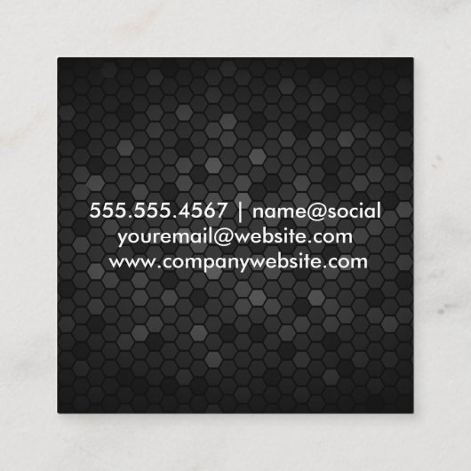 幾何学的なメタリック背景 スクエア名刺 (裏面)