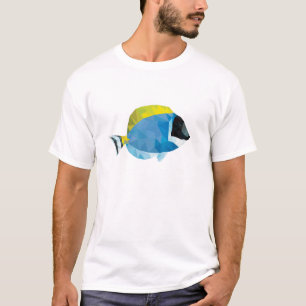 幾何学的なモザイク淡いブルーの独特の味 Tシャツ