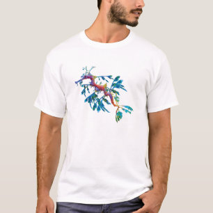 幾何学的なモザイク葉が多い海のドラゴン Tシャツ