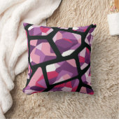 幾何学的なモザイク, 鮮やかなピンクとパープルの宝石 クッション (ブランケット)