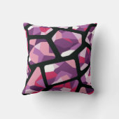 幾何学的なモザイク, 鮮やかなピンクとパープルの宝石 クッション (裏面)