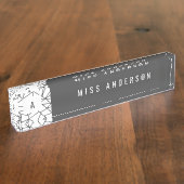 幾何学的なモダンなグラフィック デスクネームプレート (側面)