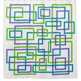 幾何学的なモダンな連結 シャワーカーテン