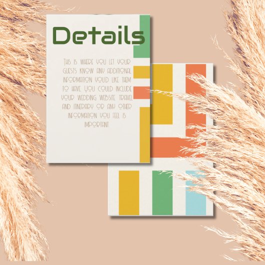 幾何学的なモダンウェディングの詳細 エンクロージャーカード