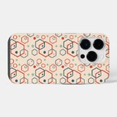 幾何学的なモダンカラーの六角形パターン iPhoneケース (裏面横)
