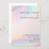 幾何学的なモダンホログラムの結婚式招待状 招待状 (正面/裏面)