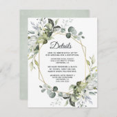 幾何学的なモダン緑の金ゴールド結婚の数 エンクロージャーカード (正面/裏面)