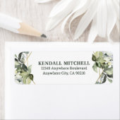 幾何学的なモダン緑の金ゴールド結婚の数 ラベル (インサイチュ)