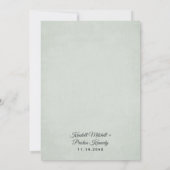 幾何学的なモダン緑の金ゴールド結婚の数 招待状 (裏面)