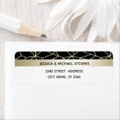 幾何学的なモダン高級金ゴールド/ホワ結婚イト ラベル (インサイチュ)