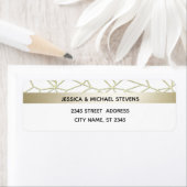 幾何学的なモダン高級金ゴールド/ホワ結婚イト ラベル (インサイチュ)