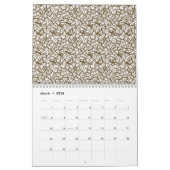 幾何学的なモチーフを持つ茶色の敷物は部分的に一緒である カレンダー (3月 2026)