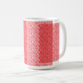 幾何学的なモットを持つ赤とオレンジのラッピング紙 コーヒーマグカップ (正面右)