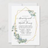 幾何学的なユーカリのベビーシャワー（郵送） 招待状 (正面)