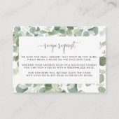 幾何学的なユーカリの結婚式のレシピリクエスト エンクロージャーカード (正面)