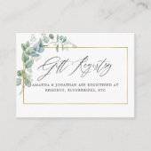 幾何学的なユーカリの結婚式ギフトレジストリー エンクロージャーカード (正面)